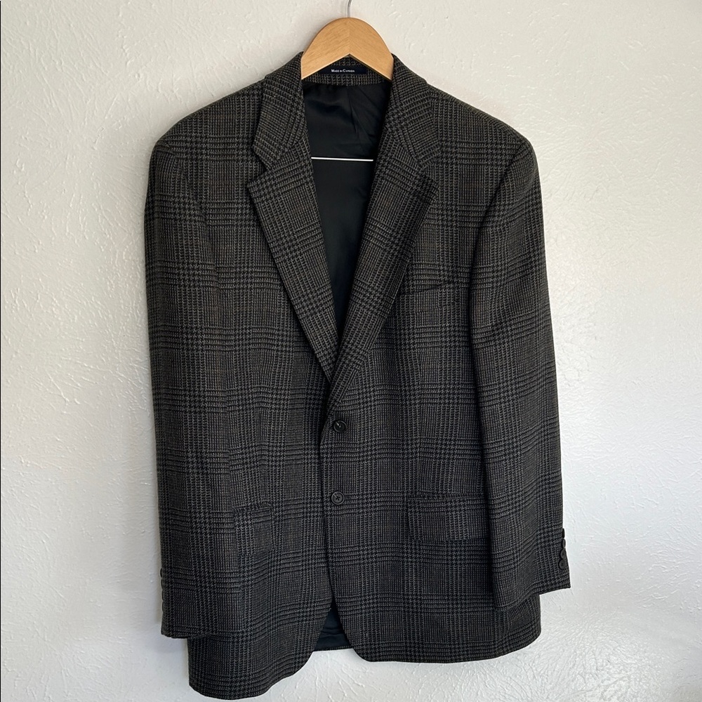Jos. A. Bank Brown Wool Blazer Jacket Plaid Minimalist Business